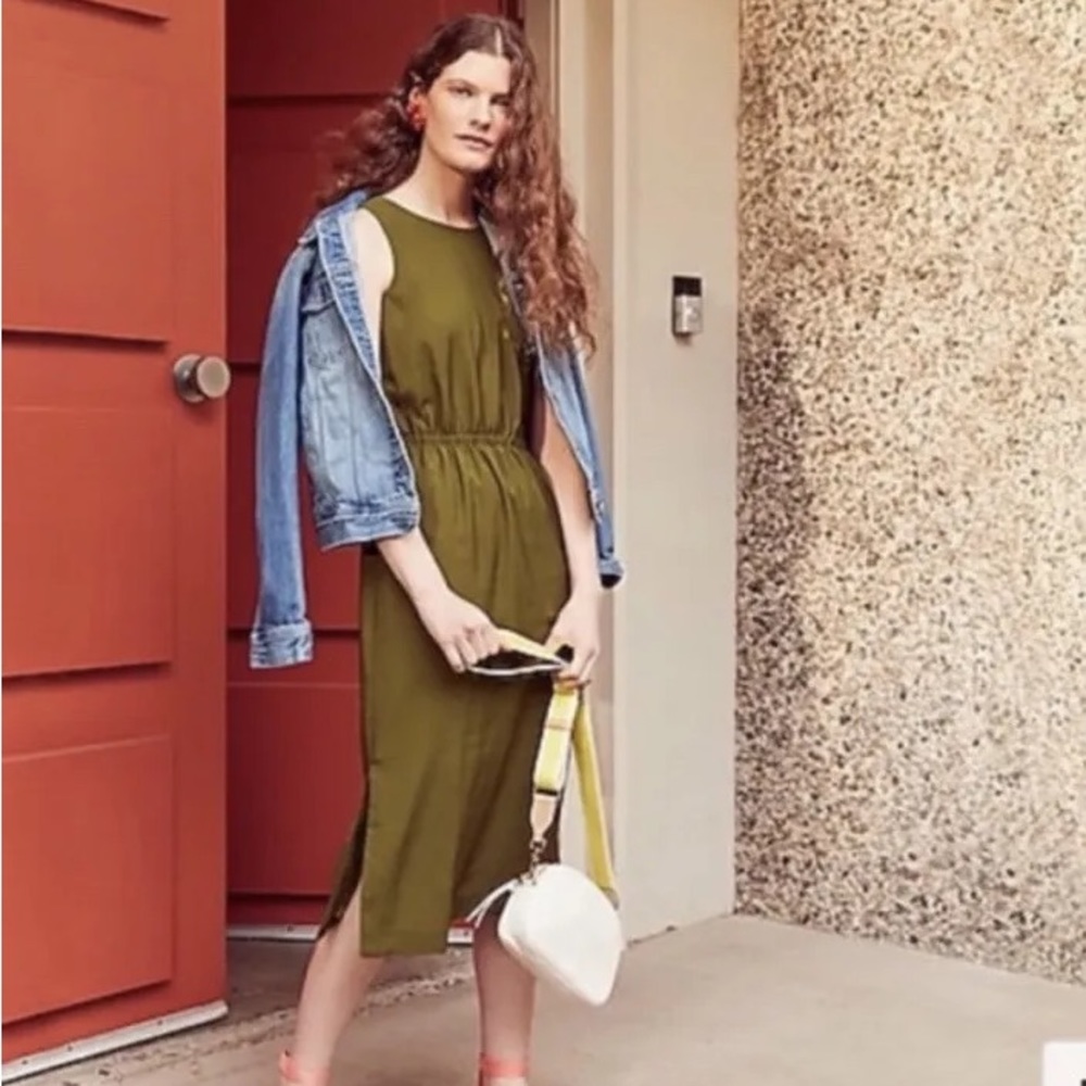 JCrew Button Back Midi Dress